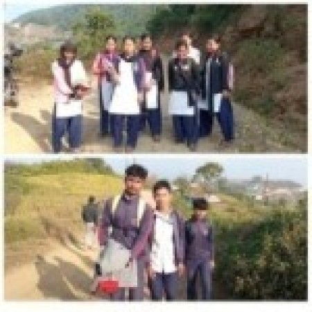 डेढ घण्टा हिँडेर विद्यालय जान बाध्य विद्यार्थी   